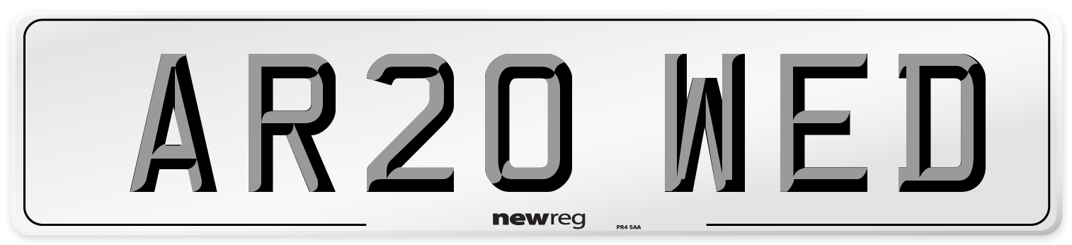 AR20 WED Number Plate from New Reg